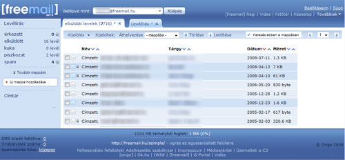 Az új [freemail] felülete