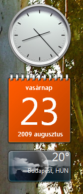 Windows 7 oldalsáv 3 alkalmazással Windows 7 oldalsáv 3 alkalmazással