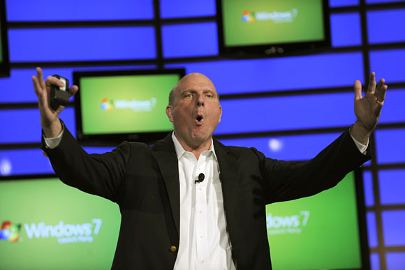 Steve Ballmer a Windows 7 bemutatóján Steve Ballmer a Windows 7 bemutatóján