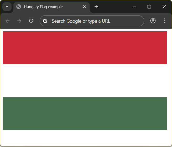 Hungary flag with HTML+CSS
